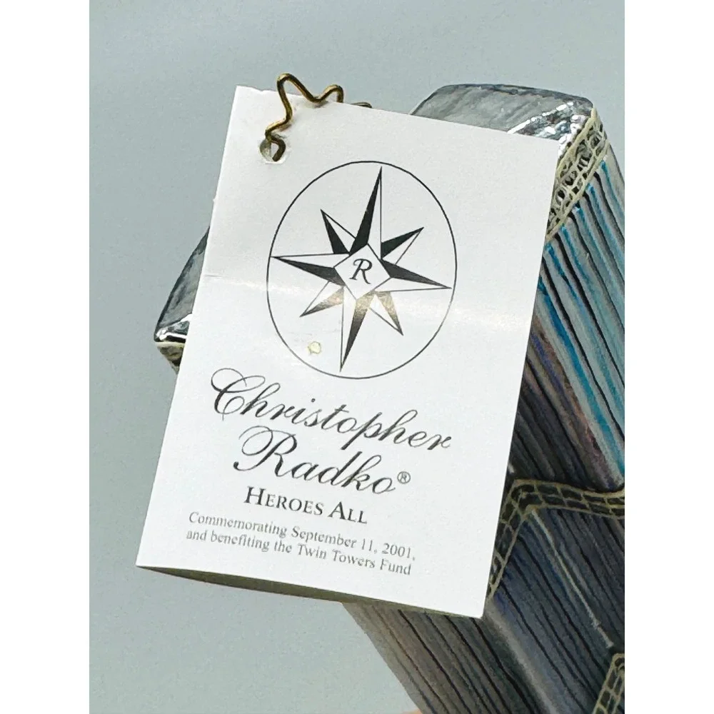 Christopher Radko HEROES ALL 9/11 Twin Towers NYC Glass Ornament Anniversary
